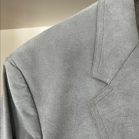 Halston Halsuede Single Breasted Gray Blazer - Picture 8 of 13